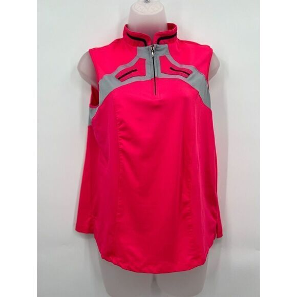 Jamie Sadock Sleeveless Golf Top Women's Medium Hot Pink Gray Pickleball - Picture 6 of 16
